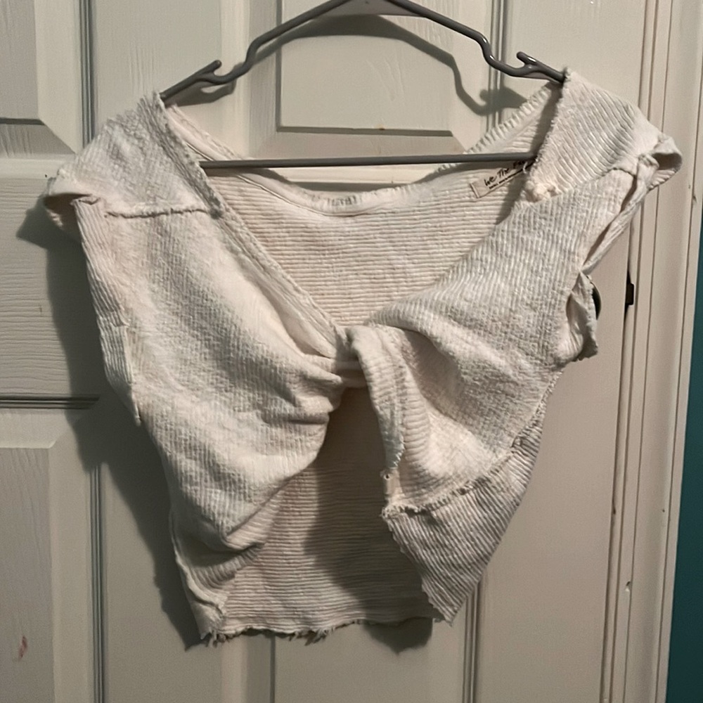 free people white cross front top